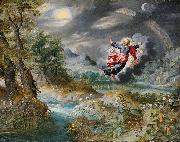 Jan Brueghel the Younger God creating the Sun, the Moon and the Stars oil on canvas